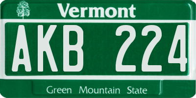 VT license plate AKB224