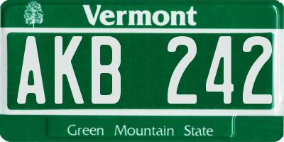 VT license plate AKB242
