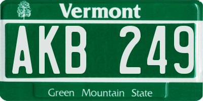 VT license plate AKB249