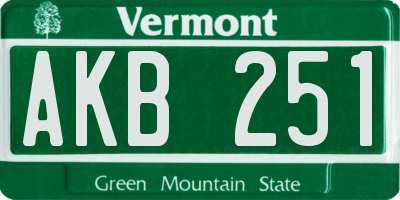 VT license plate AKB251