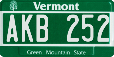 VT license plate AKB252