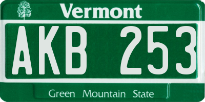 VT license plate AKB253