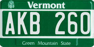 VT license plate AKB260