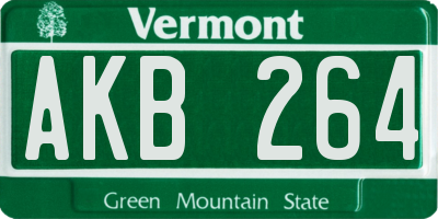 VT license plate AKB264