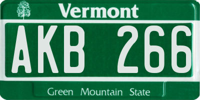 VT license plate AKB266