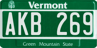 VT license plate AKB269