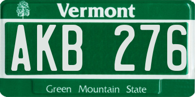 VT license plate AKB276