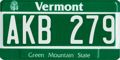 VT license plate AKB279