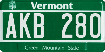 VT license plate AKB280