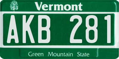 VT license plate AKB281
