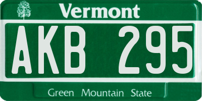 VT license plate AKB295