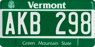 VT license plate AKB298