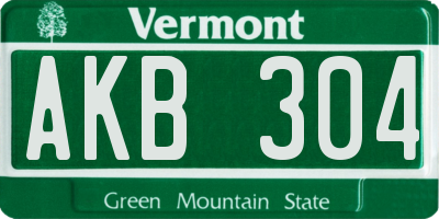 VT license plate AKB304