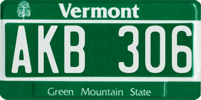 VT license plate AKB306