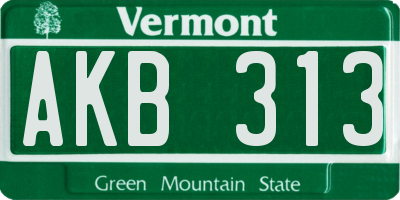 VT license plate AKB313