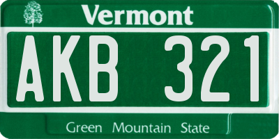 VT license plate AKB321