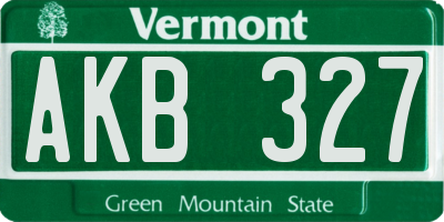 VT license plate AKB327