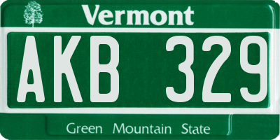 VT license plate AKB329