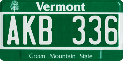 VT license plate AKB336