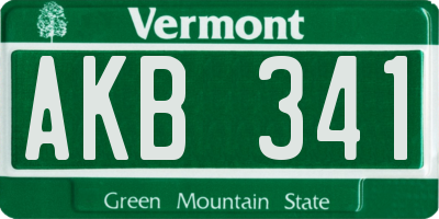 VT license plate AKB341