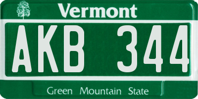 VT license plate AKB344