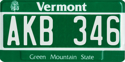 VT license plate AKB346
