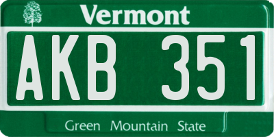 VT license plate AKB351