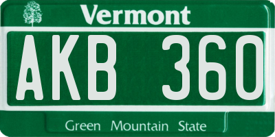 VT license plate AKB360