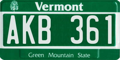 VT license plate AKB361
