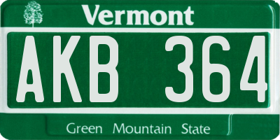 VT license plate AKB364
