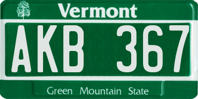 VT license plate AKB367