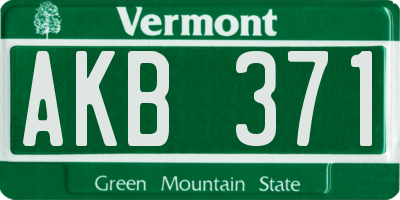 VT license plate AKB371