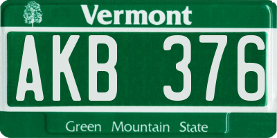 VT license plate AKB376