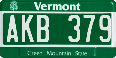 VT license plate AKB379