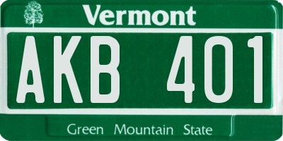 VT license plate AKB401
