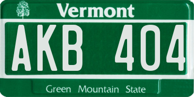 VT license plate AKB404