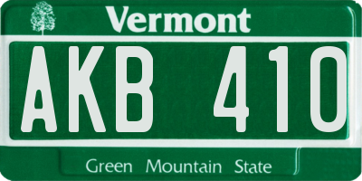VT license plate AKB410