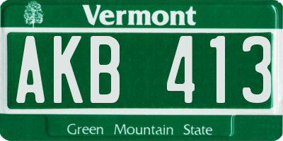 VT license plate AKB413