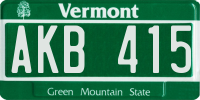 VT license plate AKB415