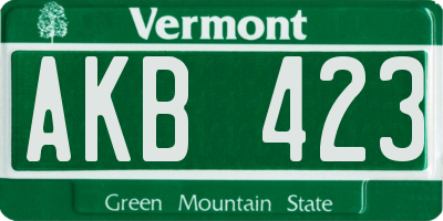 VT license plate AKB423