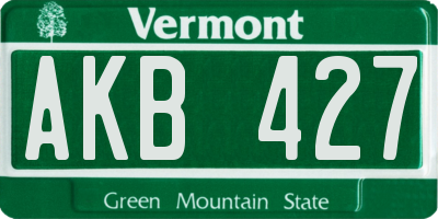VT license plate AKB427