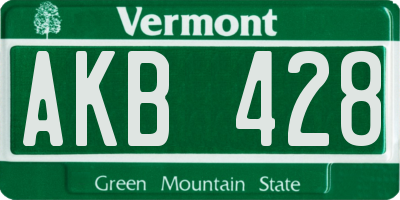 VT license plate AKB428