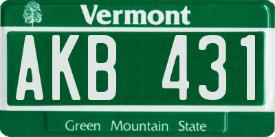 VT license plate AKB431
