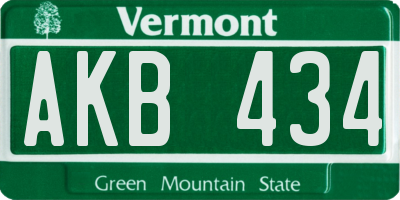 VT license plate AKB434