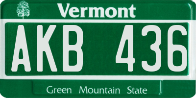 VT license plate AKB436