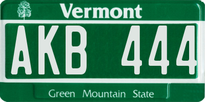 VT license plate AKB444