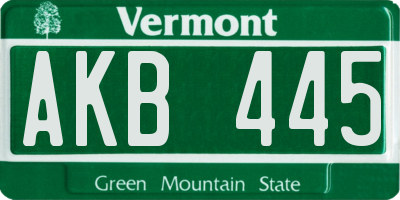 VT license plate AKB445