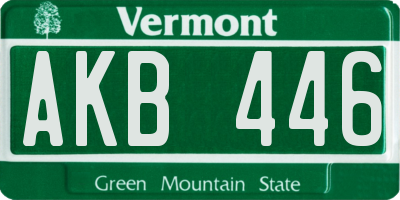 VT license plate AKB446