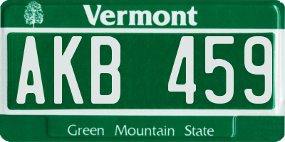 VT license plate AKB459