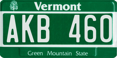 VT license plate AKB460